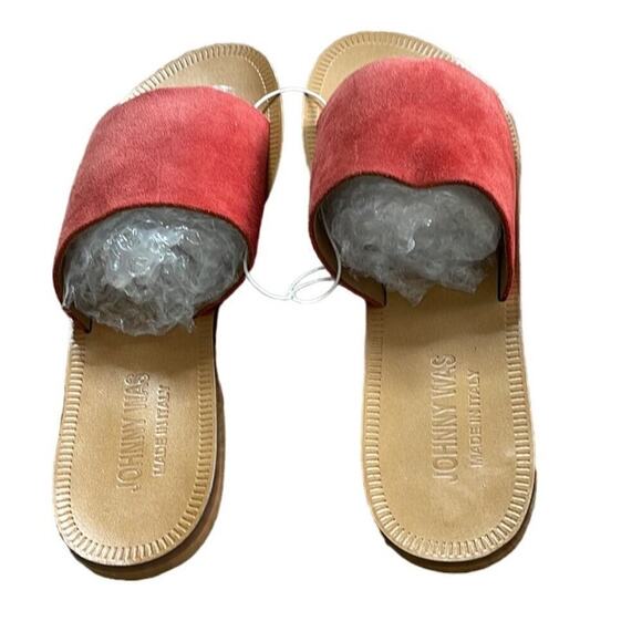 Johnny Was Camilla Red Suede Slides Sandal Size‎ 8 NWOT - Picture 4 of 7
